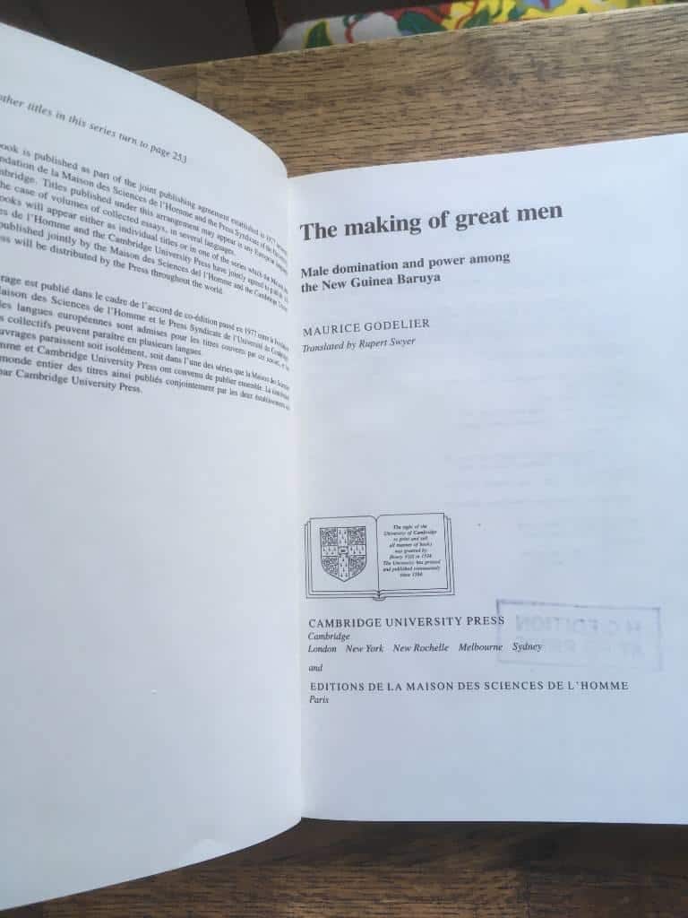 M Godelier : The making of great men