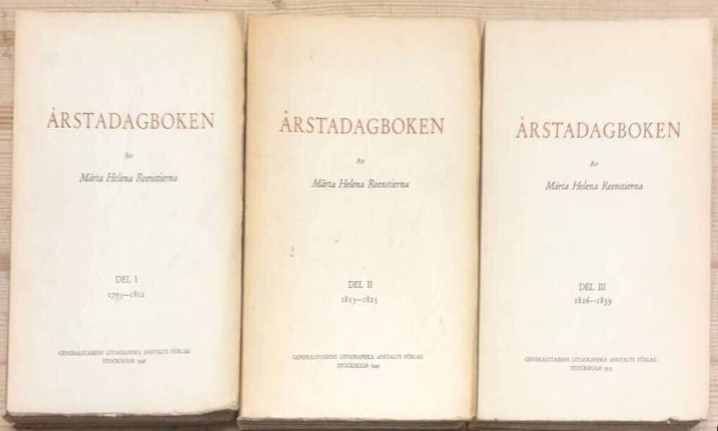 M H Reenstierna : ÅRSTADAGBOKEN. 1-3. Journaler från åren 1793-1839. Vol. 1