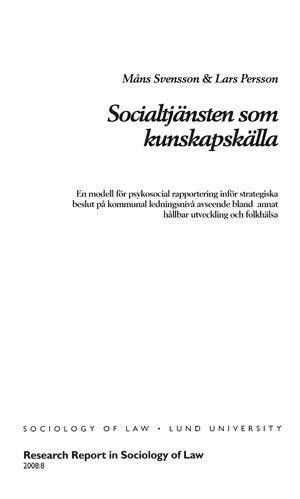 Måns Svensson : Research Report in Sociology of Law