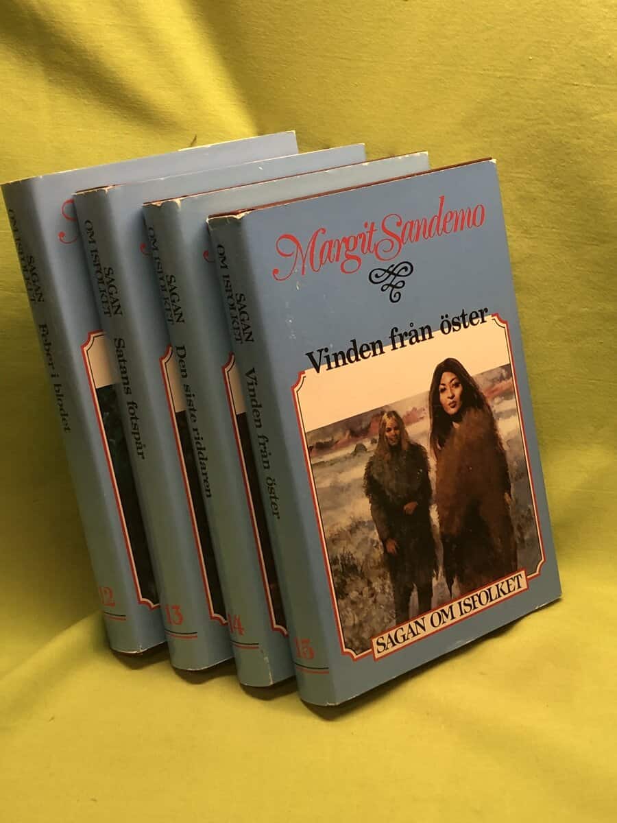 Margit Sandemo : Sagan om isfolket - del 12, 13, 14, 15 (Feber i blodetm Satans fotspår, Den sista riddaren, Vinden från öster)