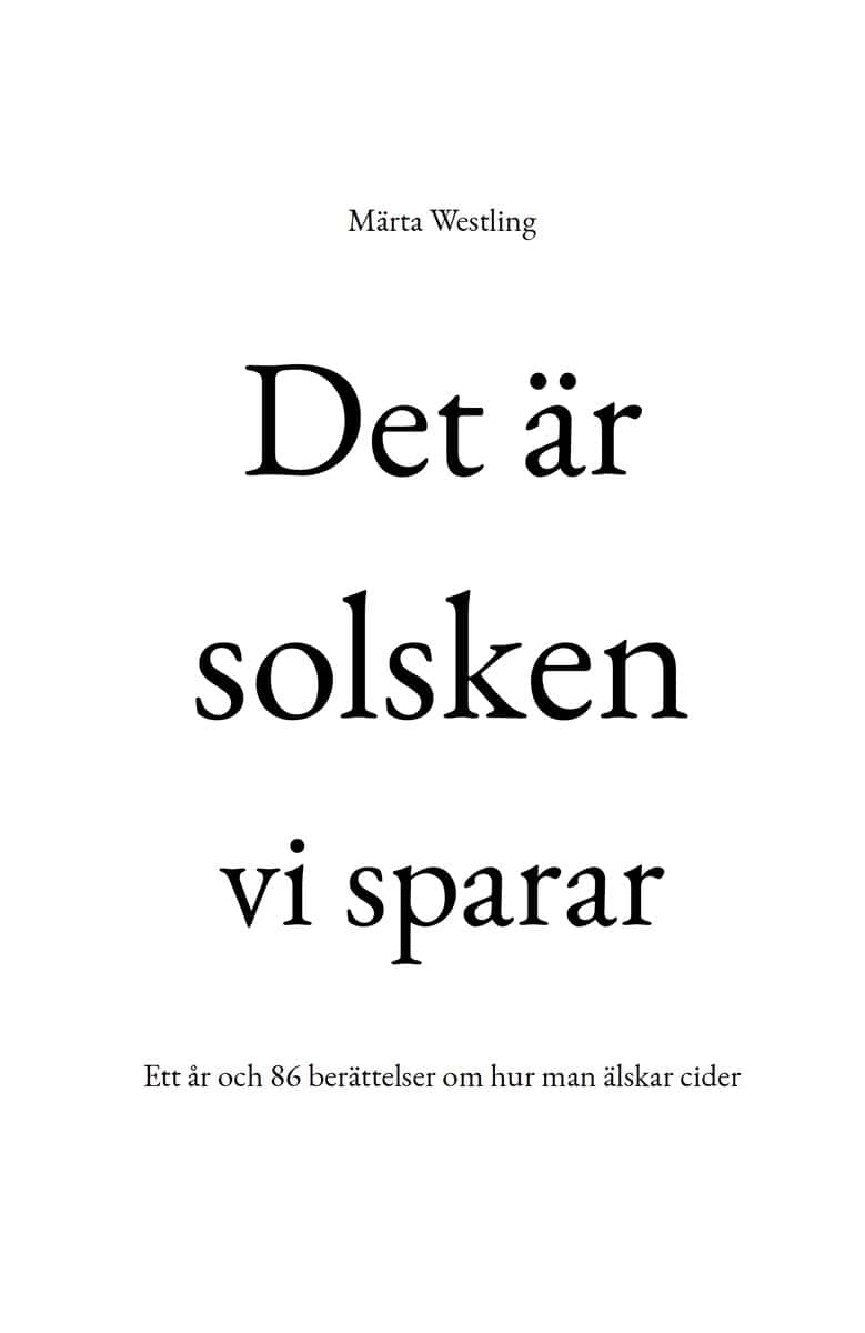 Märta Westling : Det är solsken vi sparar