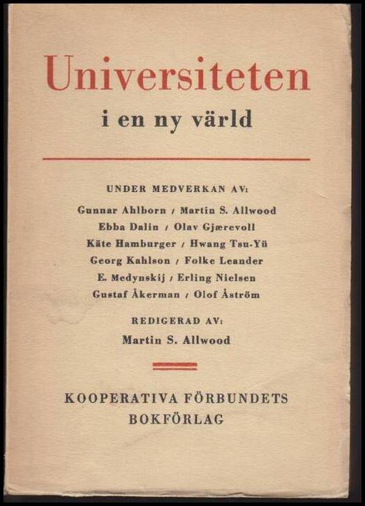 Martin S. Allwood : Universiteten i en ny värld