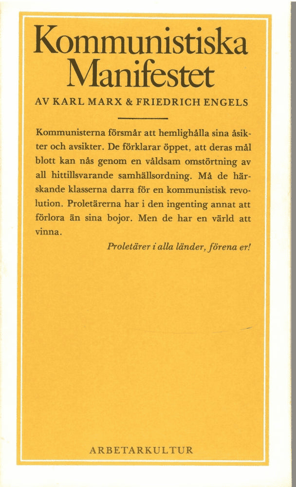 Marx, Karl &  Engels, Friedrich : Kommunistiska manifestet