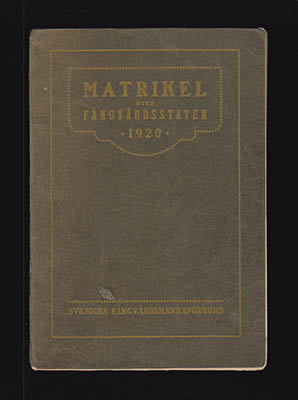 Matrikel över fångvårdsstaten 1920