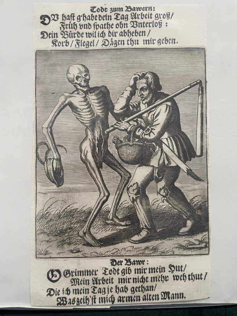 Matthaeus Merian : Kopparstick från Merians Todten-Tantz, 1696 (Dödsdansen, Dance of death, la Dance Macabre).