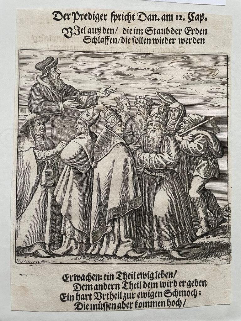Matthaeus Merian : Kopparstick från Merians Todten-Tantz, 1696 (Dödsdansen, Dance of death, la Dance Macabre).