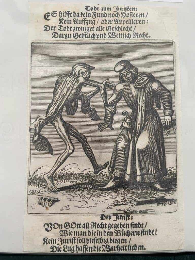 Matthaeus Merian : Kopparstick från Merians Todten-Tantz, 1696 (Dödsdansen, Dance of death, la Dance Macabre).