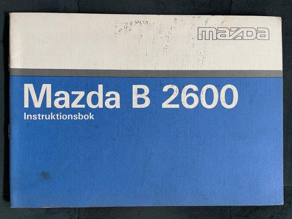 Mazda B 2600 Instruktionsbok