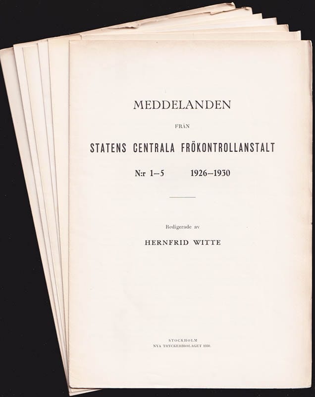 Meddelande från Statens centrala frökontrollanstalt. N:r 1 1926 tom N:r 35 - 1960