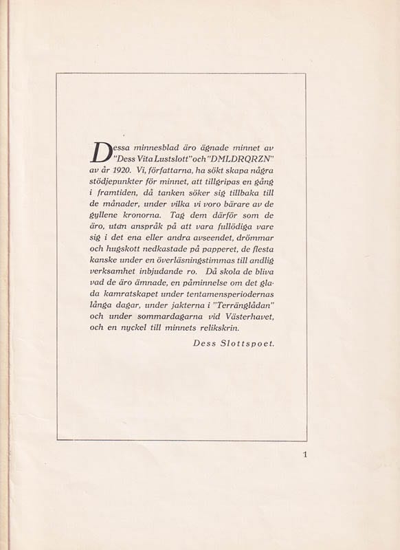 Militärhögskolan Karlberg : 'Dess vita Lustslott' [=omslagstitel]. (Illustra kursen 1919-20)