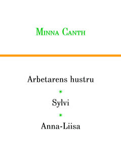 Minna Canth : Arbetarens hustru, Sylvi och Anna-Liisa