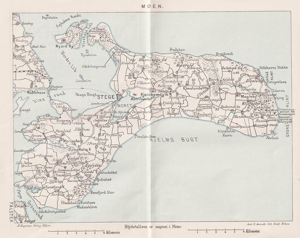 Møen. Illustrerede Rejsebøger Nr. 30. Med illustrationer og et farvetrykt kort