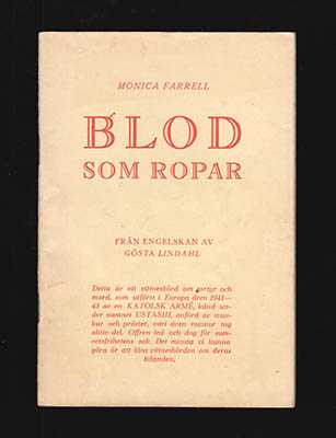 Monica Farrell : Blod som ropar, Från engelskan av Gösta Lindahl
