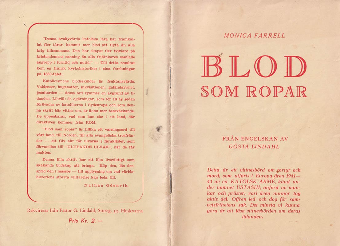 Monica Farrell : Blod som ropar, Från engelskan av Gösta Lindahl