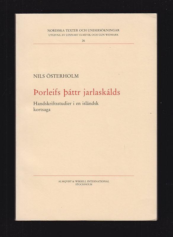 Nils Österholm : Þorleifs þáttr jarlaskálds