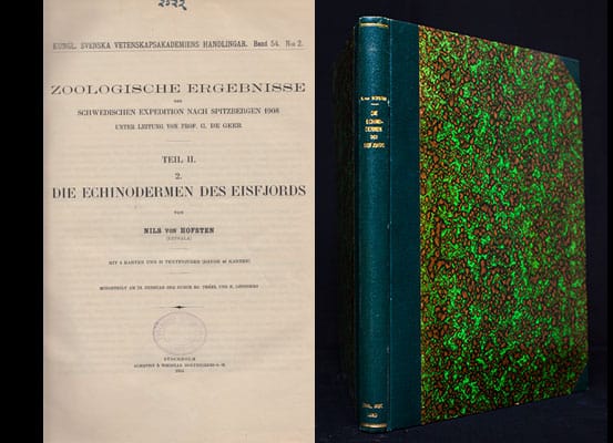 Nils von Hofsten : Die Echinodermen des Eisfjordes. Zoologische Ergebnisse der Schwedischen Expedition nach Spitzbergen 1908 unter Leitung von Prof. G. de Geer. Teil 2:2
