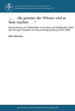 Nina Johansson : die grenzen der Witwen wird er feste machen