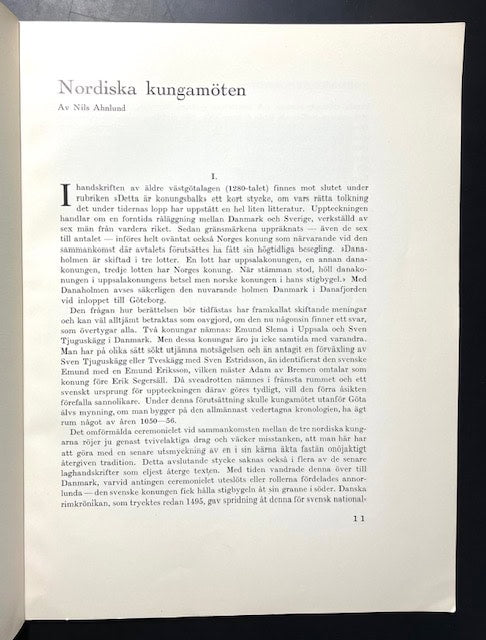 Nordiska kungamöten. [Särtryck ur Nordens kalender 1936].