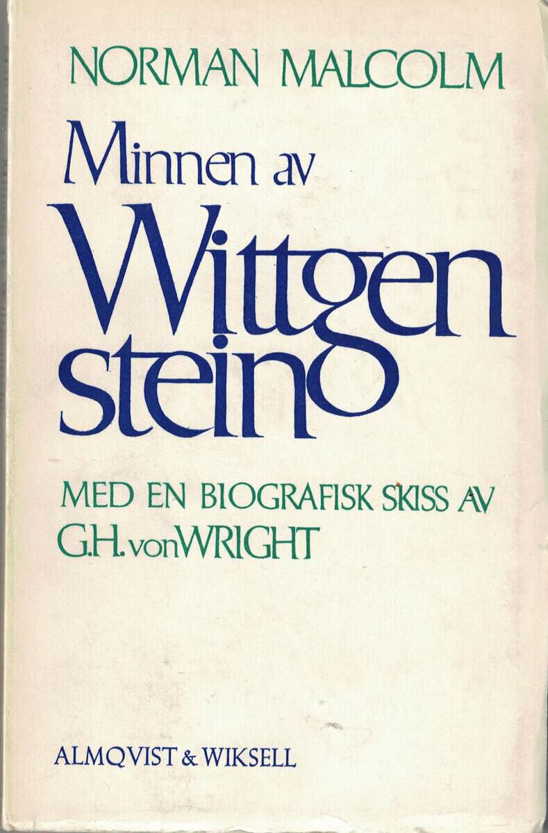 Norman Malcolm : Minnen av Wittgenstein. Med en biografisk skiss av G. H. von Wright