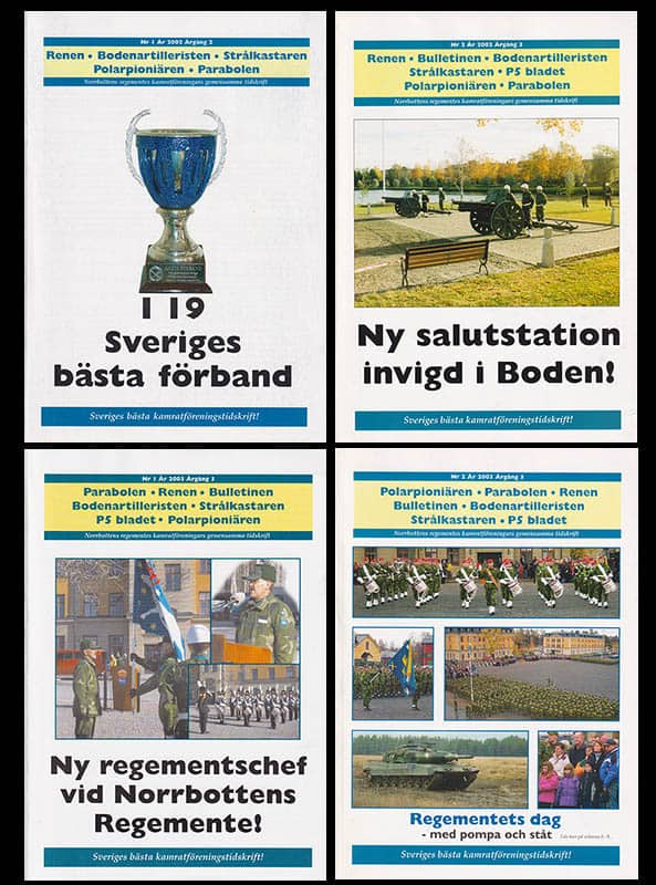 Norrbottens regementes kamratföreningars gemensamma tidskrift Nr 1 & 2 2002 (årg. 2) + Nr 1 & 2 2003 (årg. 3)