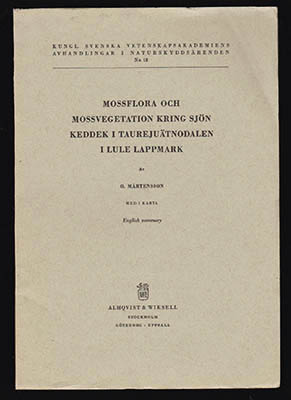 O. Mårtensson : Mossflora och mossvegetation kring sjön Keddek i Taurejuätnodalen i Lule lappmark. Med 1 karta