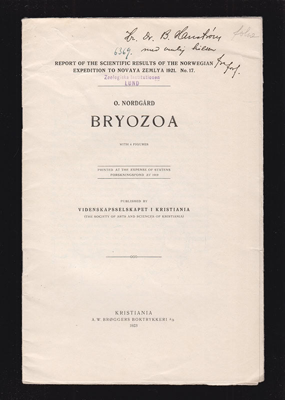 O. Nordgård : Bryozoa. With 4 Figures