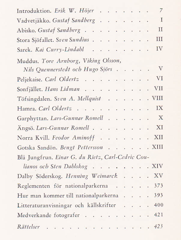 Oldertz, Carl (1894-?) ; Rosén, Bo (1920-2007) [red.] : Sveriges nationalparker