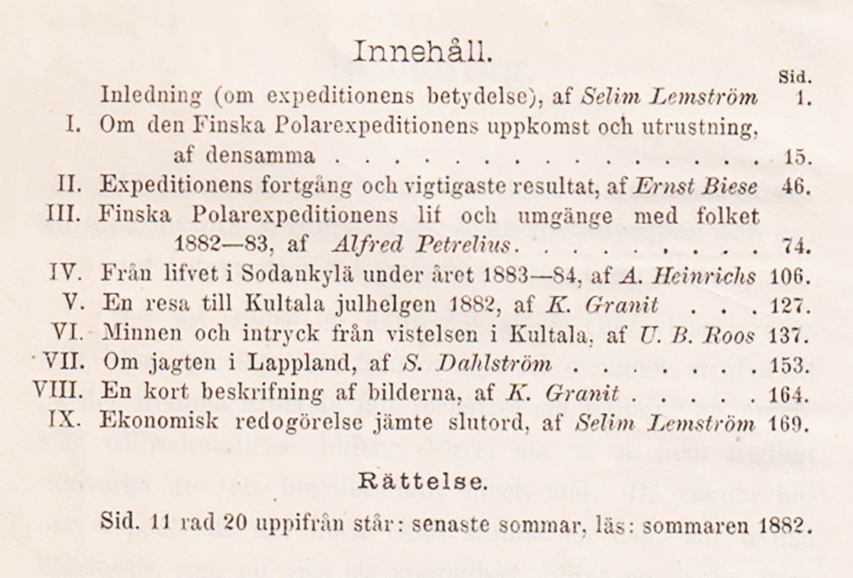 Om den finska polarexpeditionen till Sodankylä och Kultala åren 1882-83 och 1883-84 jämte skildringar från Lappland af expeditionens medlemmar
