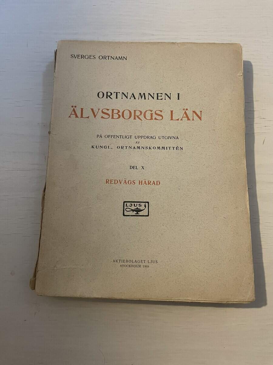 Ortnamnen i Älvsborgs län - Del X (10) Redvägs härad