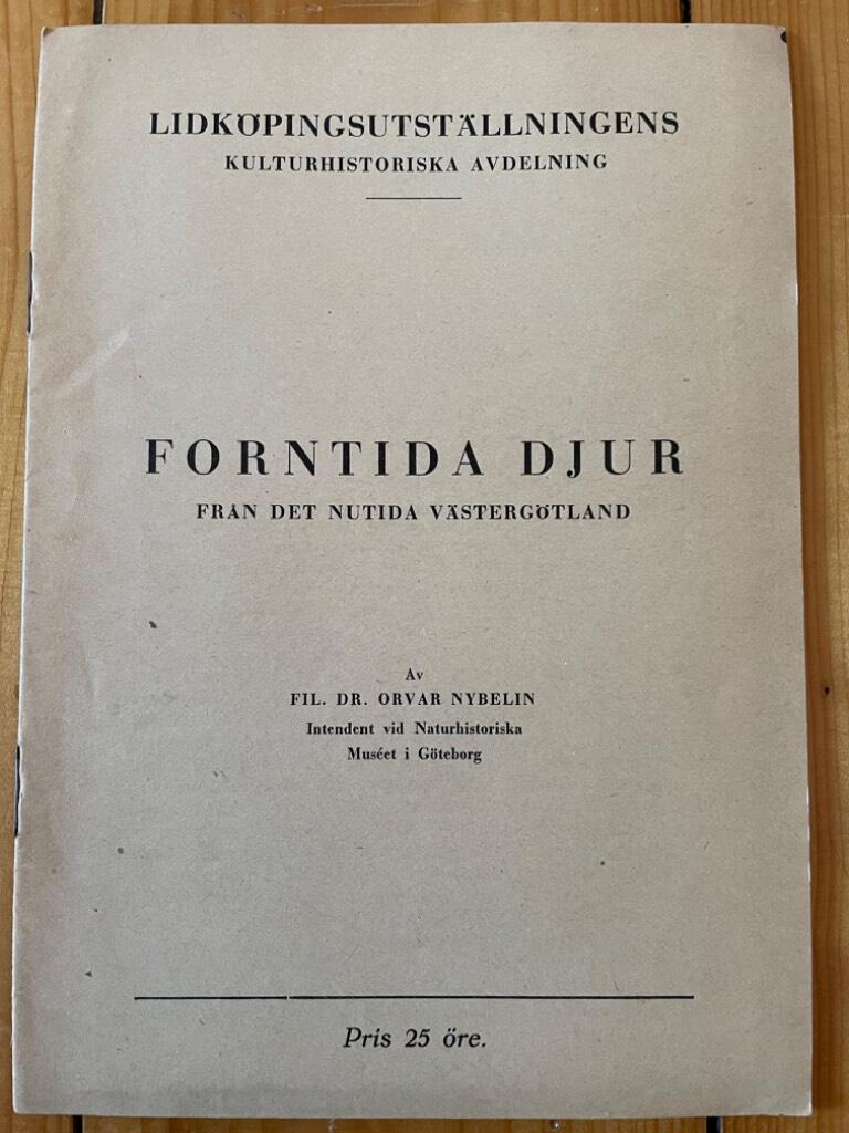 Orvar Nybelin : Forntida djur från det nutida Västergötland - Lidköpingsutställningens kulturhistoriska avdelning