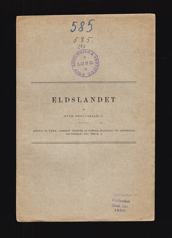 Otto Nordenskjöld : Eldslandet. Några anteckningar af Otto Nordenskjöld