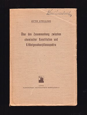 Otto Stelling : Ueber den Zusammenhang zwischen chemischer Konstitution und K-Röntgen-Absorptionsspektra. Inaugural-Dissertation