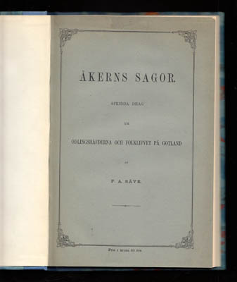 P. A. Säve : Åkerns sagor