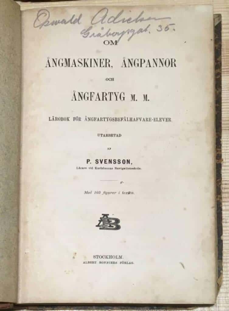 P Svensson : Om ångmaskiner, ångpannor och ångfartyg m. m.