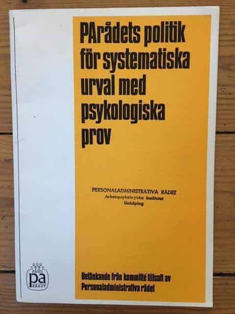 PArådets politik för systematiska urval med psykologiska prov