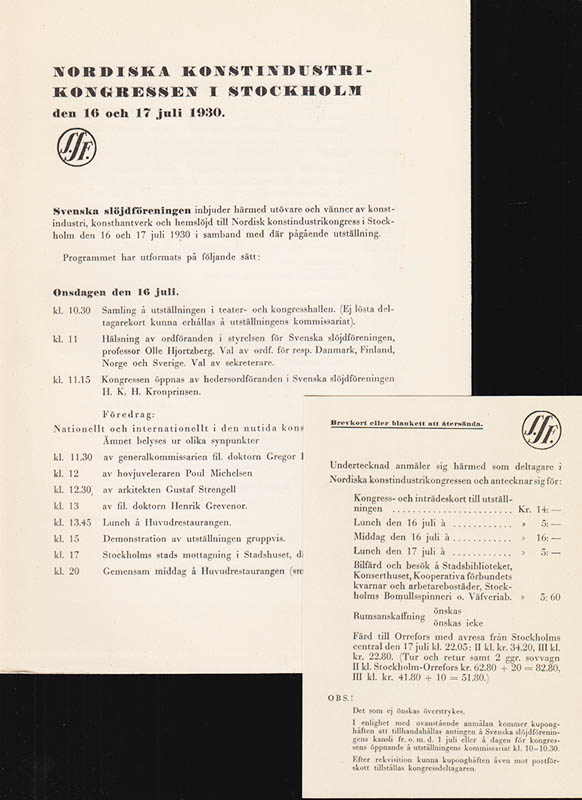 Paulsson, Gregor (1889-1977) ; Wollin, Nils G. [red.] : Svenska slöjdföreningens tidskrift 1930 [årg. XXVI], häfte II [av III]. Organ för konstindustri, hantverk och hemslöjd
