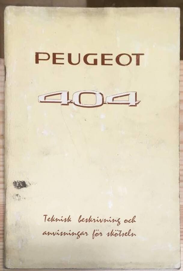 Peaugot 404 Instruktionsbok