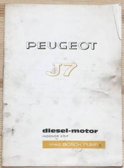 Peaugot J7 dieselmotor Instruktionsbok motor (se bild!)