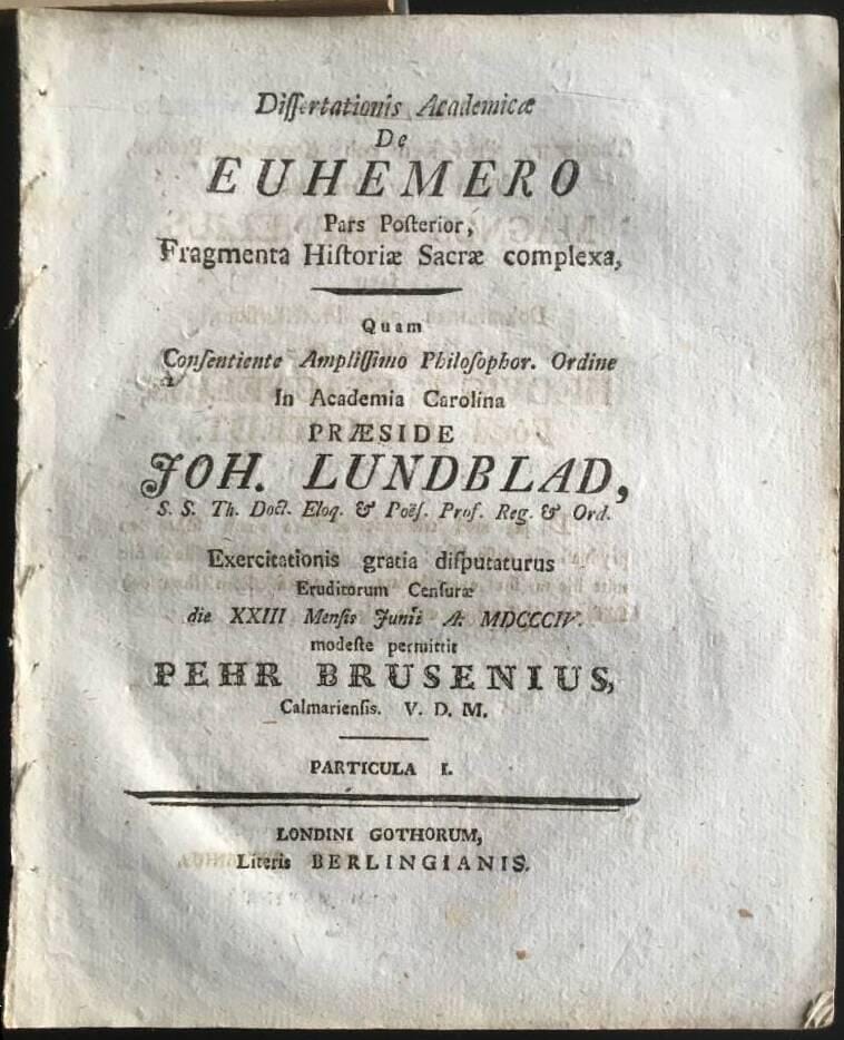 Pehr Brusenius : Euhemero