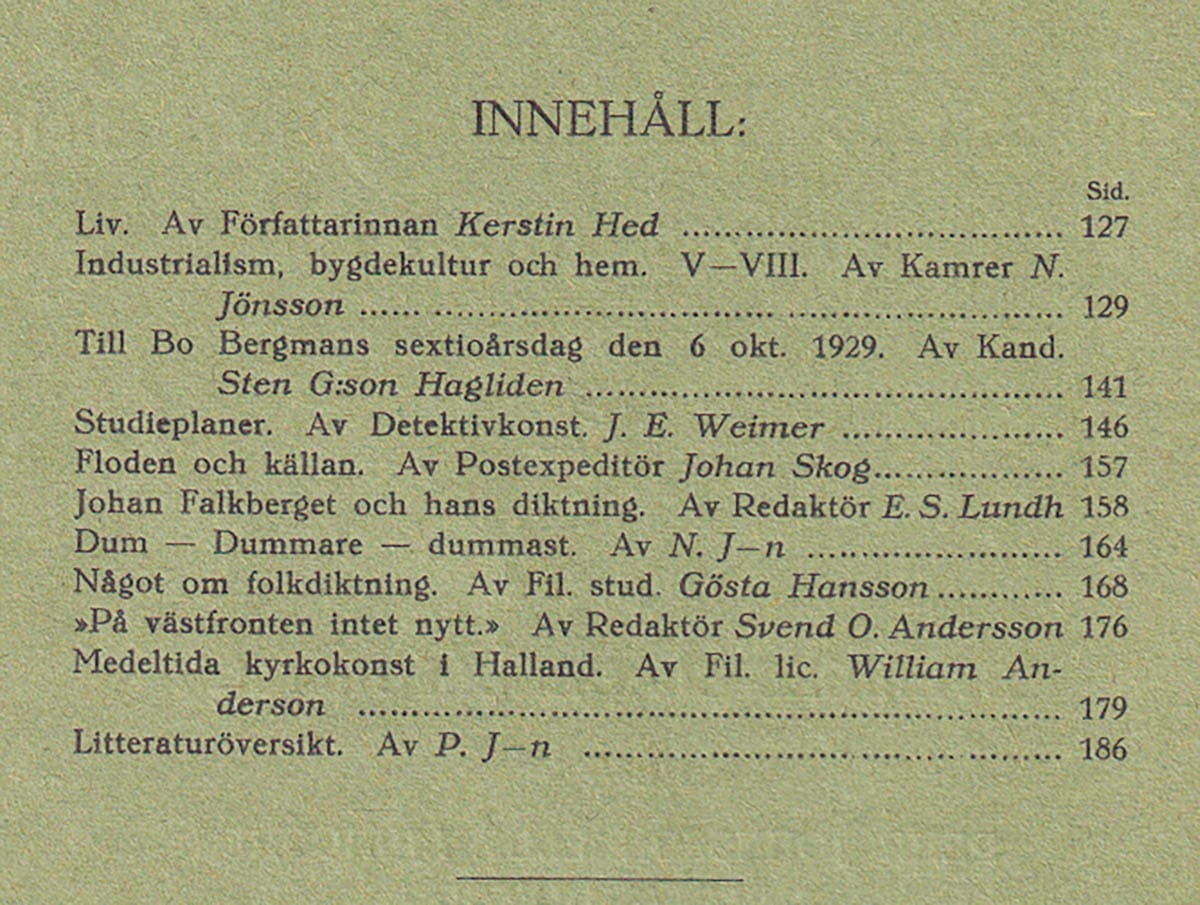 Pehr Johnsson : Brage