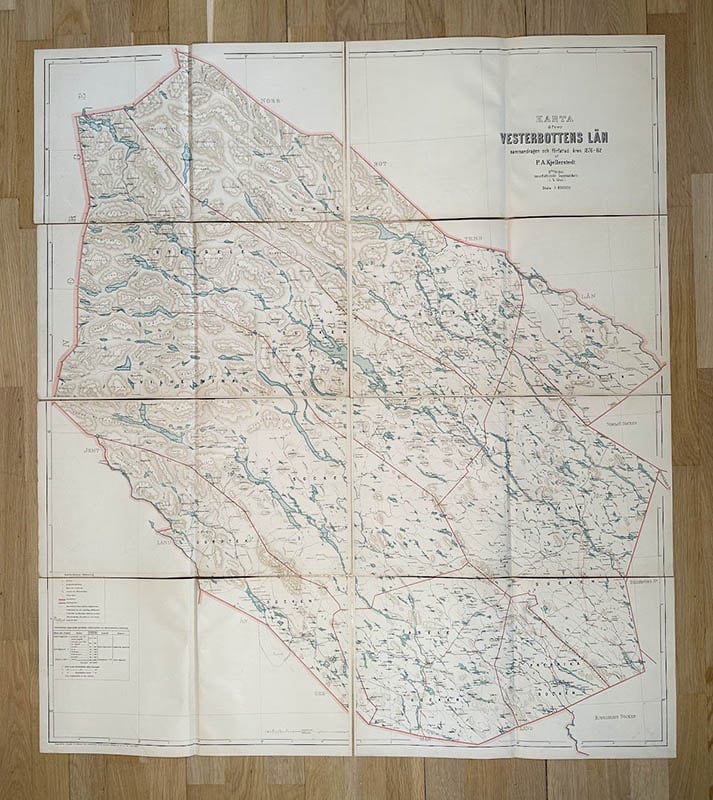 Per Adam Kjellerstedt : Karta öfver Vesterbottens län