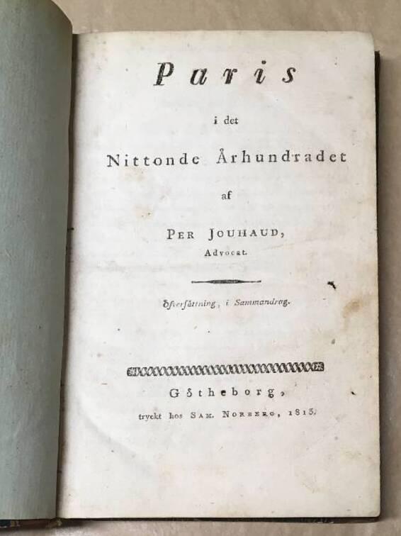 Per Jouhaud : Paris i det nittonde århundradet