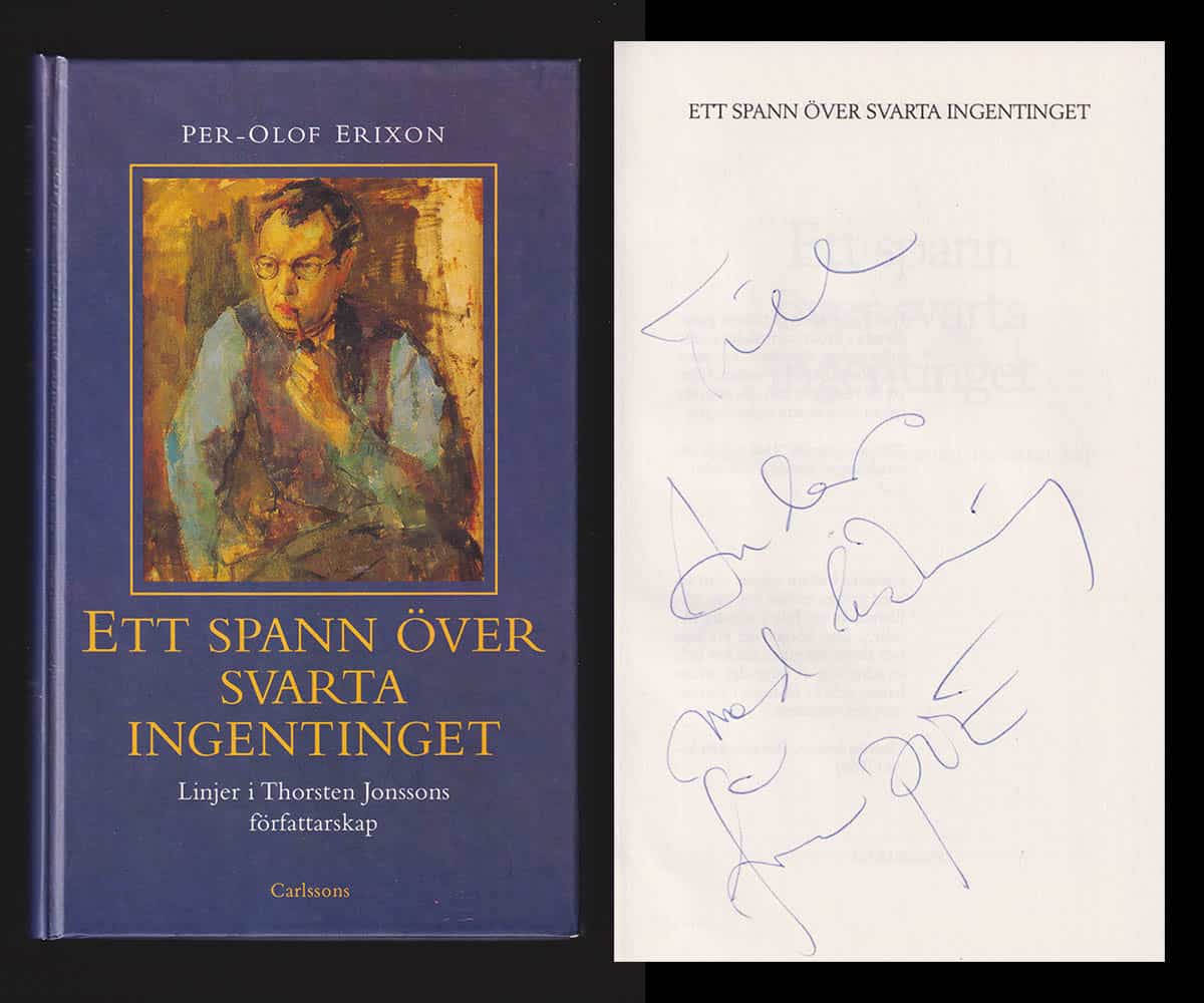 Per-Olof Erixon : Ett spann över svarta ingentinget. Linjer i Thorsten Jonssons författarskap
