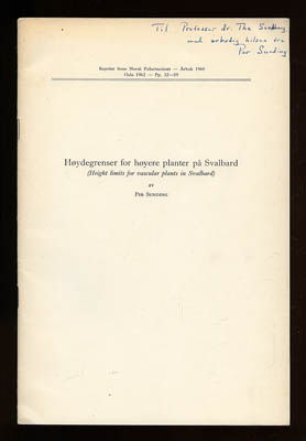 Per Sunding : Høydegrenser for høyere planter på Svalbard. (Height limits for vascular plants in Svalbard) (dedikation)