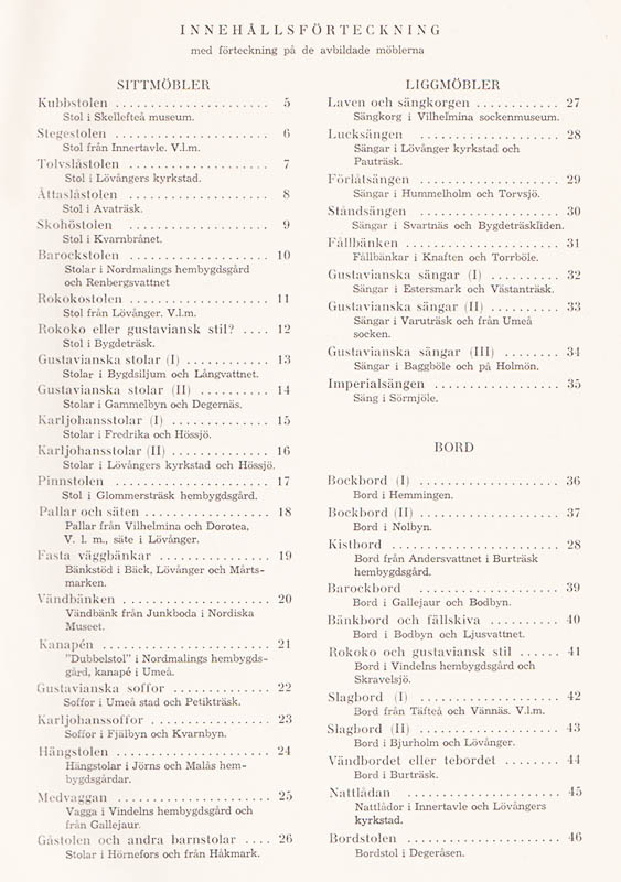Per-Uno Ågren : Gamla möbler i Västerbotten. 1. Sittmöbler, liggmöbler, bord (allt som utkom)