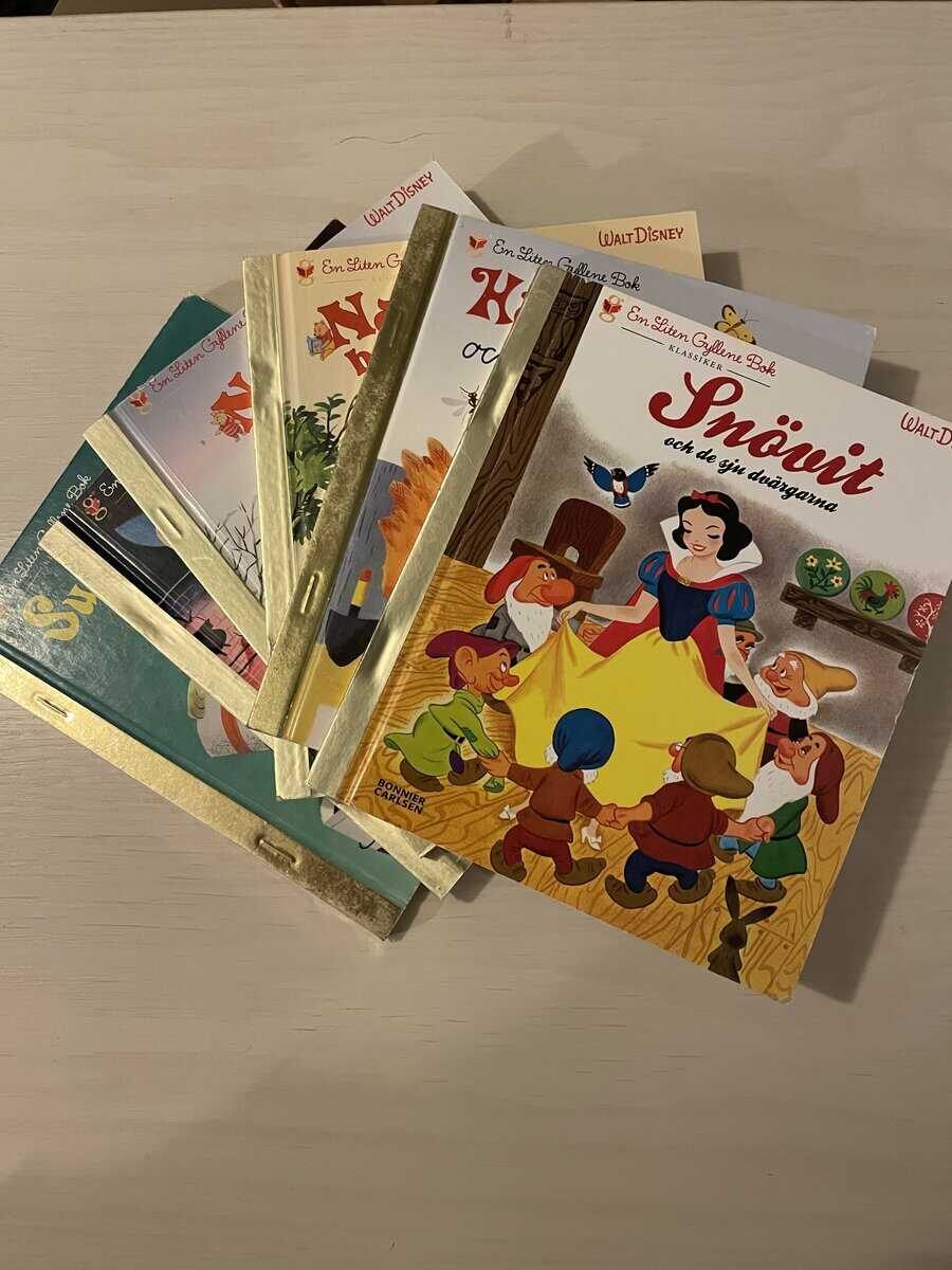 Pete Johnson : En liten gyllene bok - 6st - Snövit och de sju dvärgarna - Hönan och brödet - Nalle Puhs bok - Nasses bok - Askungen - Sudd & Kludd