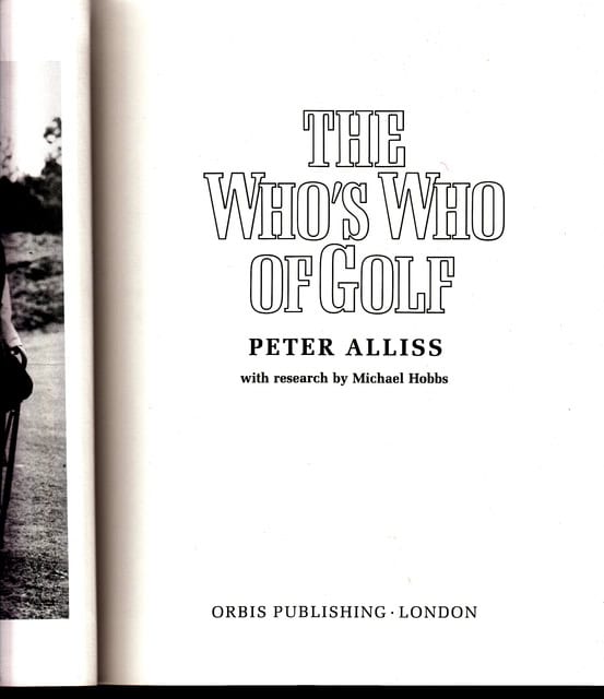 PETER. ALLISS : The Who's Who of Golf