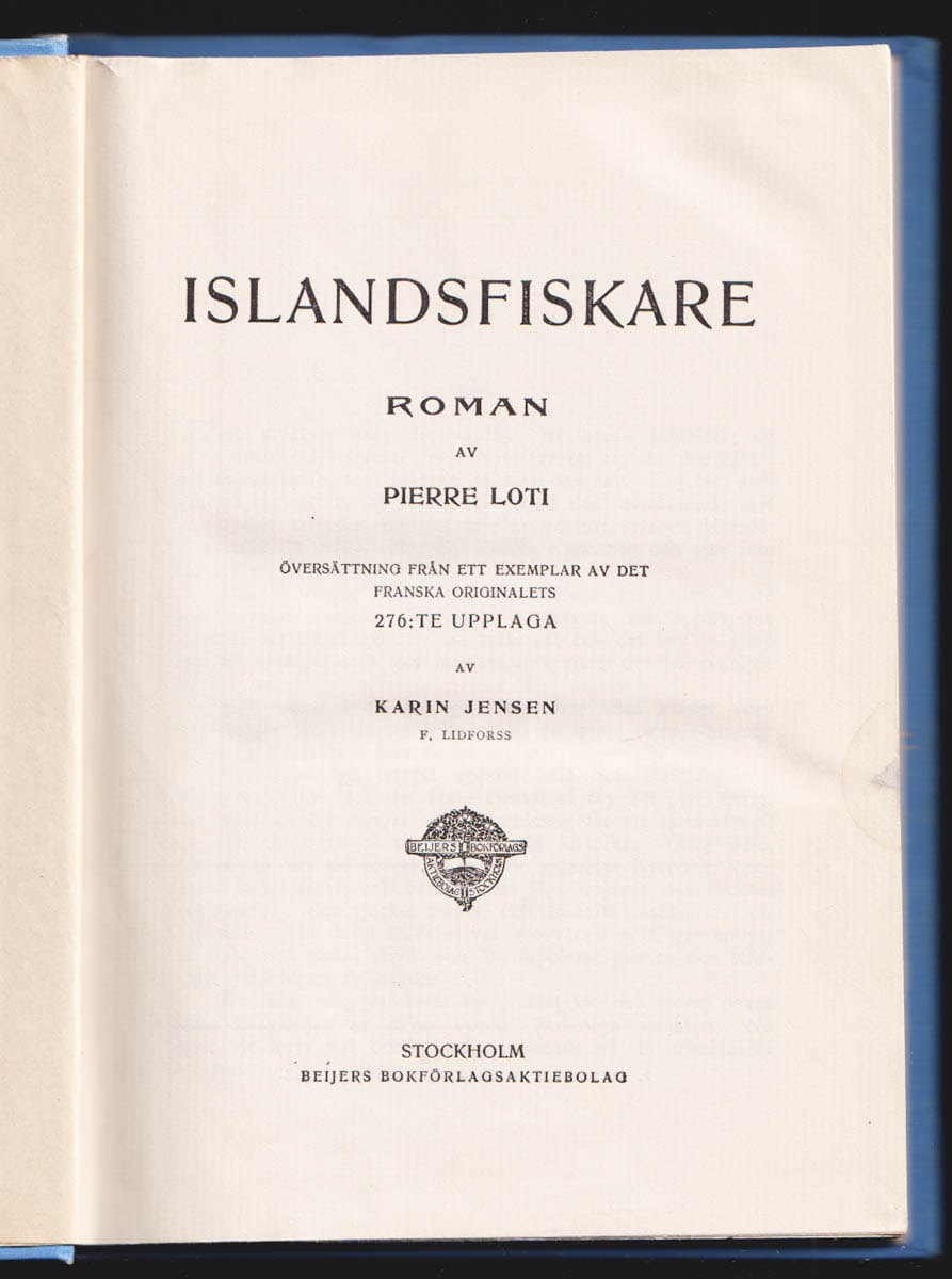 Pierre Loti : Islandsfiskare