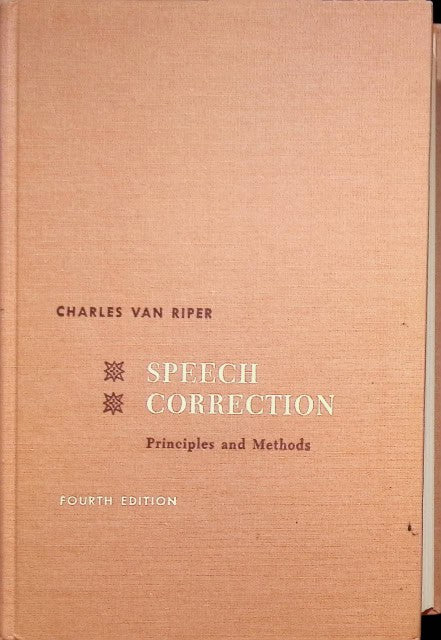 Piper Charles Van : Speech Correction, Principles and Methods
