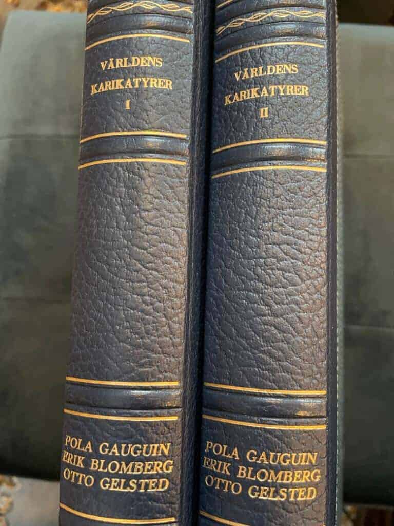 Pola Gauguin ; Erik Blomberg ; Otto Gelsted (red.) : Världens karikatyrer I-II. Från forntiden till våra dagar.